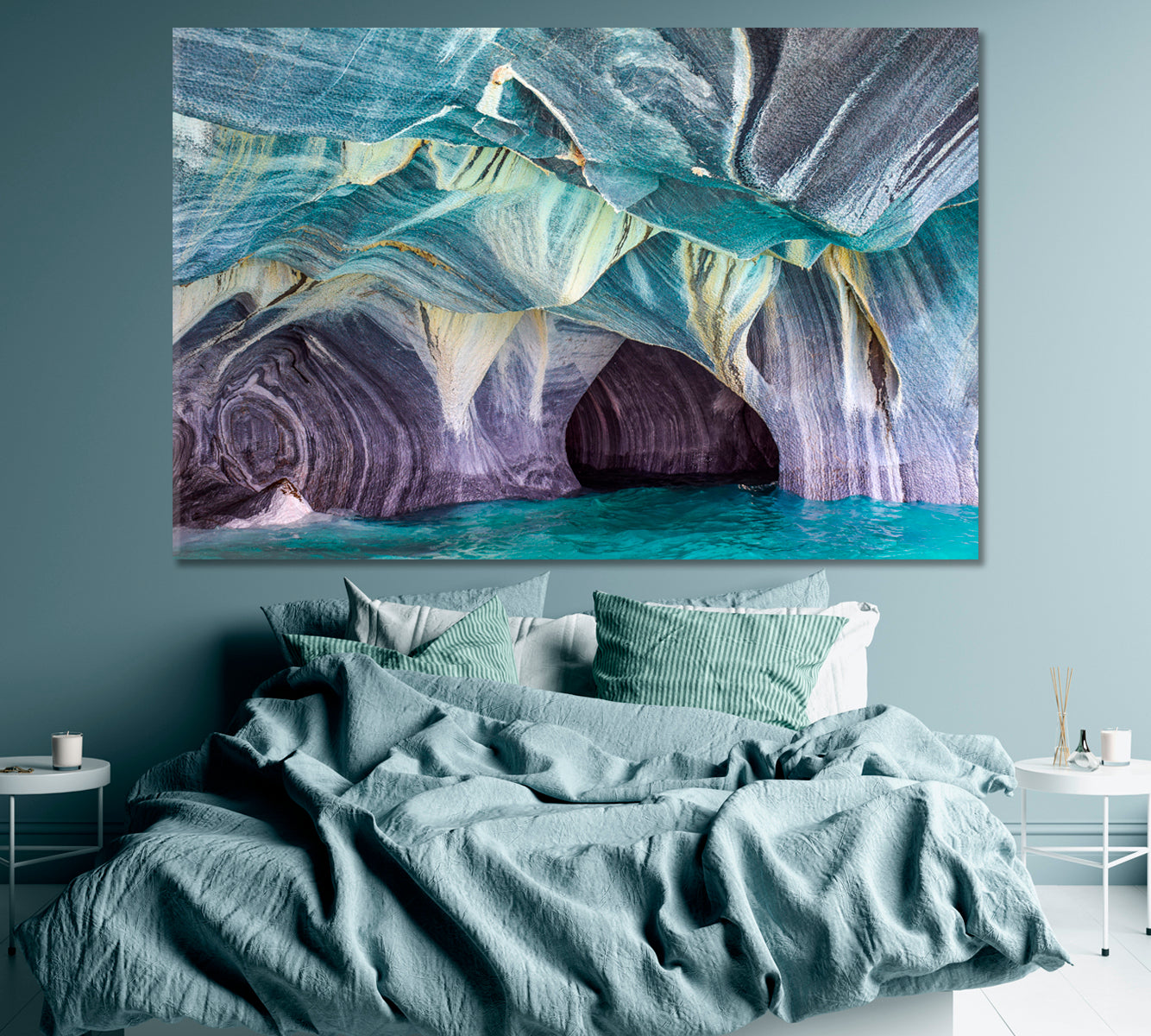 Marble Caves in Chile Patagonia Canvas Print ArtLexy 1 Panel 24"x16" inches 
