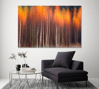 Abstract Autumn Forest Canvas Print ArtLexy 1 Panel 24"x16" inches 
