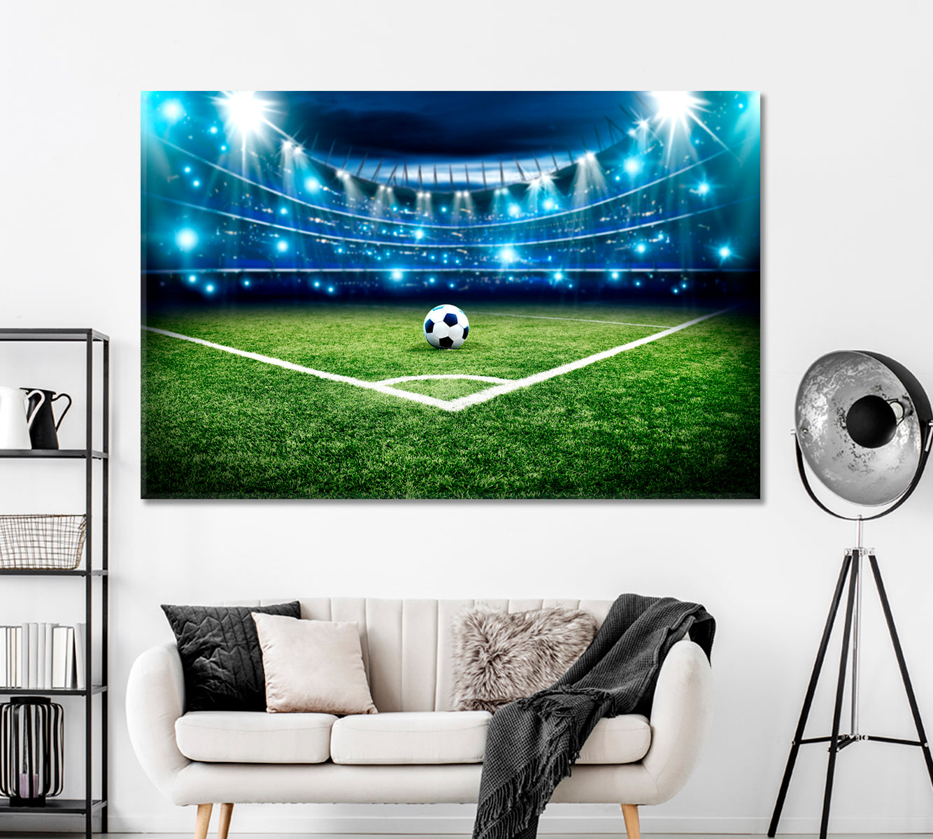 Football Pitch Canvas Print ArtLexy 1 Panel 24"x16" inches 