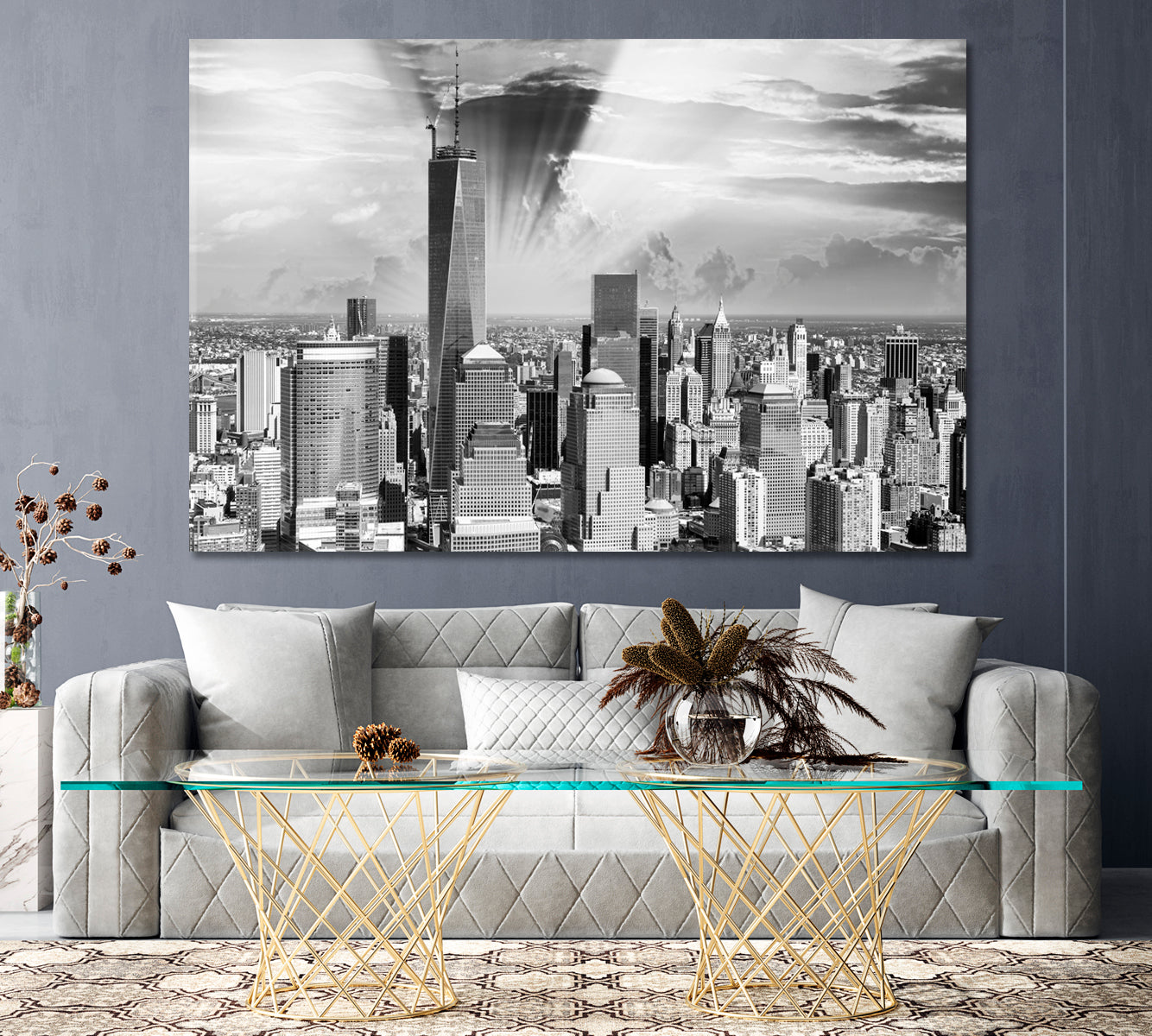 New York Financial District Canvas Print ArtLexy 1 Panel 24"x16" inches 