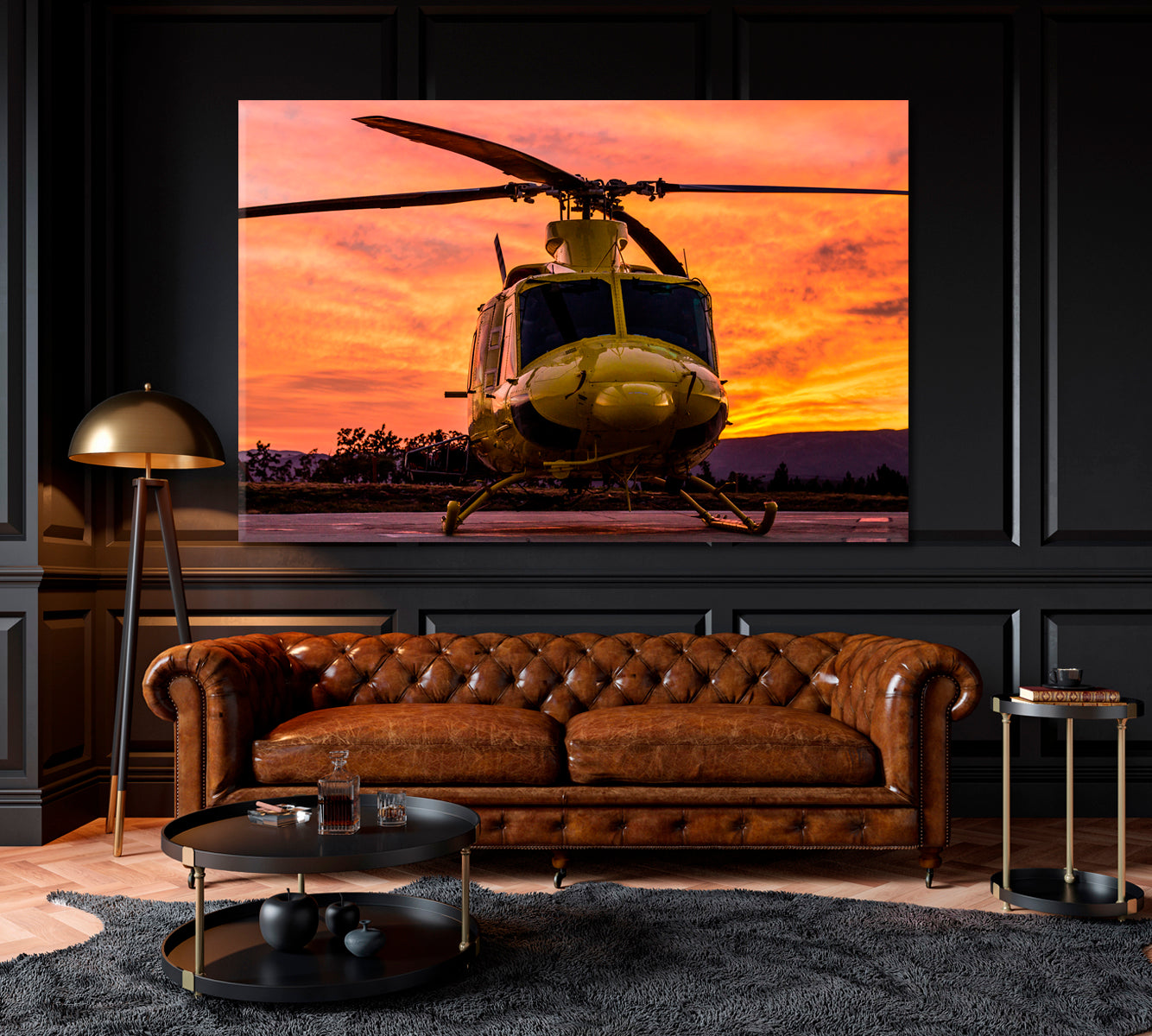 Helicopter Bell 412 Canvas Print ArtLexy 1 Panel 24"x16" inches 