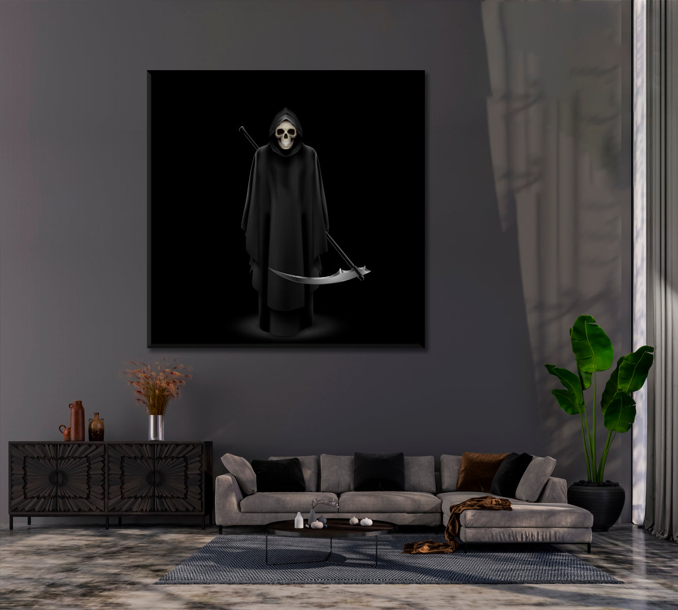 Angel of Death with Scythe. Grim Reaper Canvas Print ArtLexy   