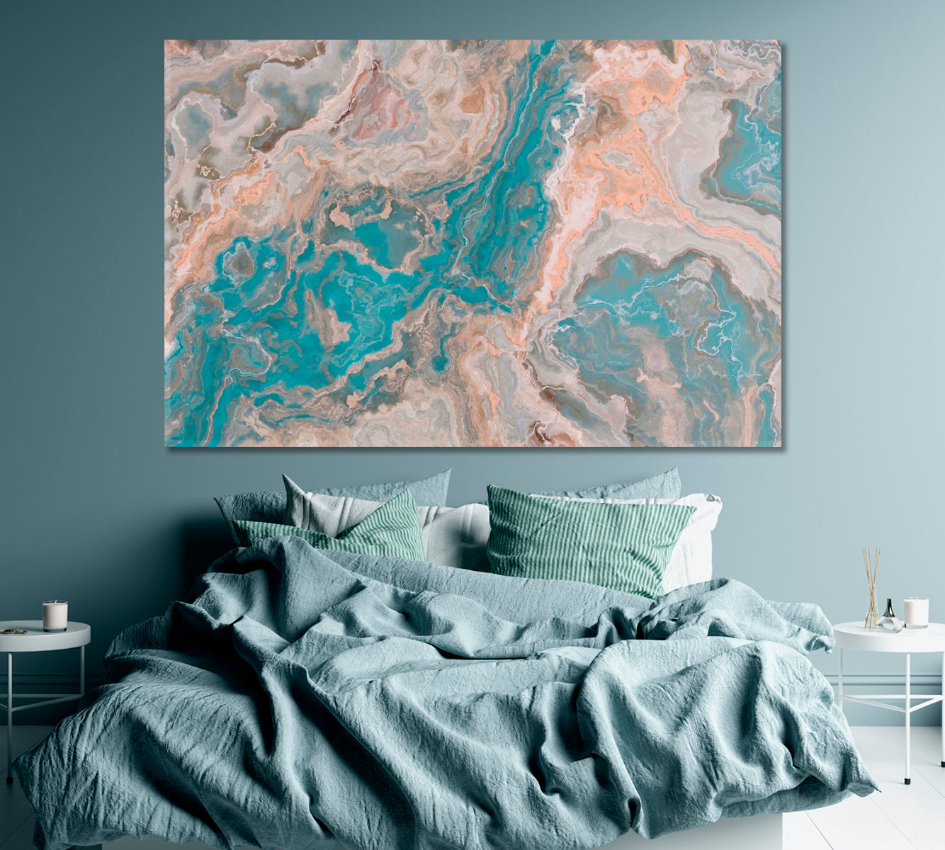 Luxury Curly Marble Canvas Print ArtLexy 1 Panel 24"x16" inches 