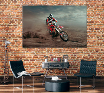 Motocross Canvas Print ArtLexy 1 Panel 24"x16" inches 