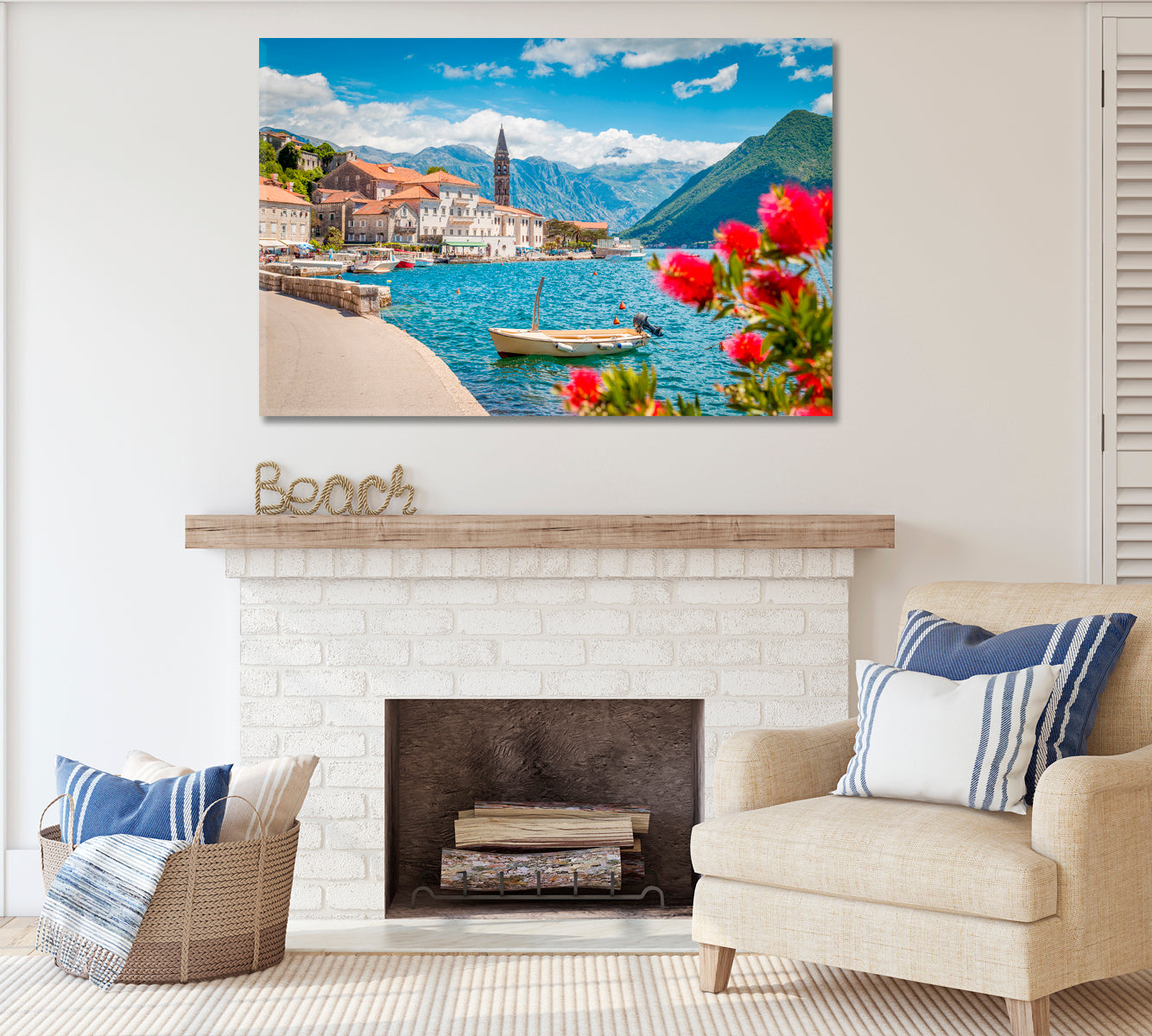Perast Town in Bay of Kotor Montenegro Canvas Print ArtLexy   
