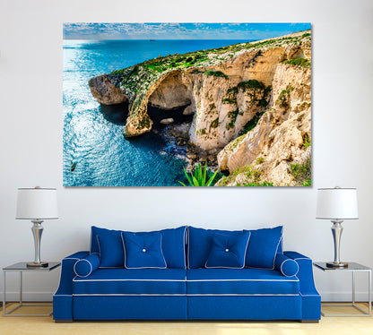 Blue Grotto Malta Canvas Print ArtLexy 1 Panel 24"x16" inches 