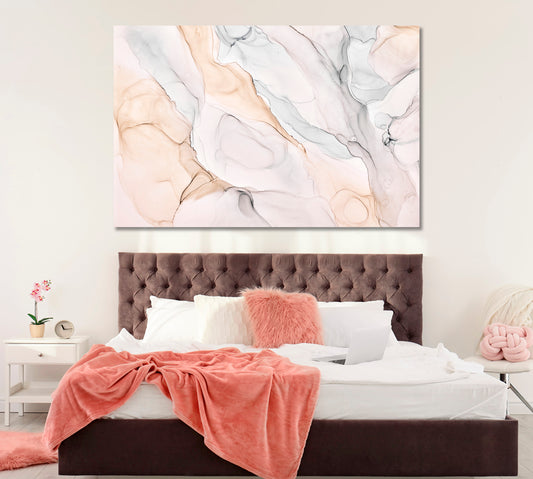 Modern Pastel Fluid Marble Canvas Print ArtLexy 1 Panel 24"x16" inches 