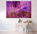 Bunch of Lavender Flowers on Lavender Field Canvas Print ArtLexy 1 Panel 24"x16" inches 
