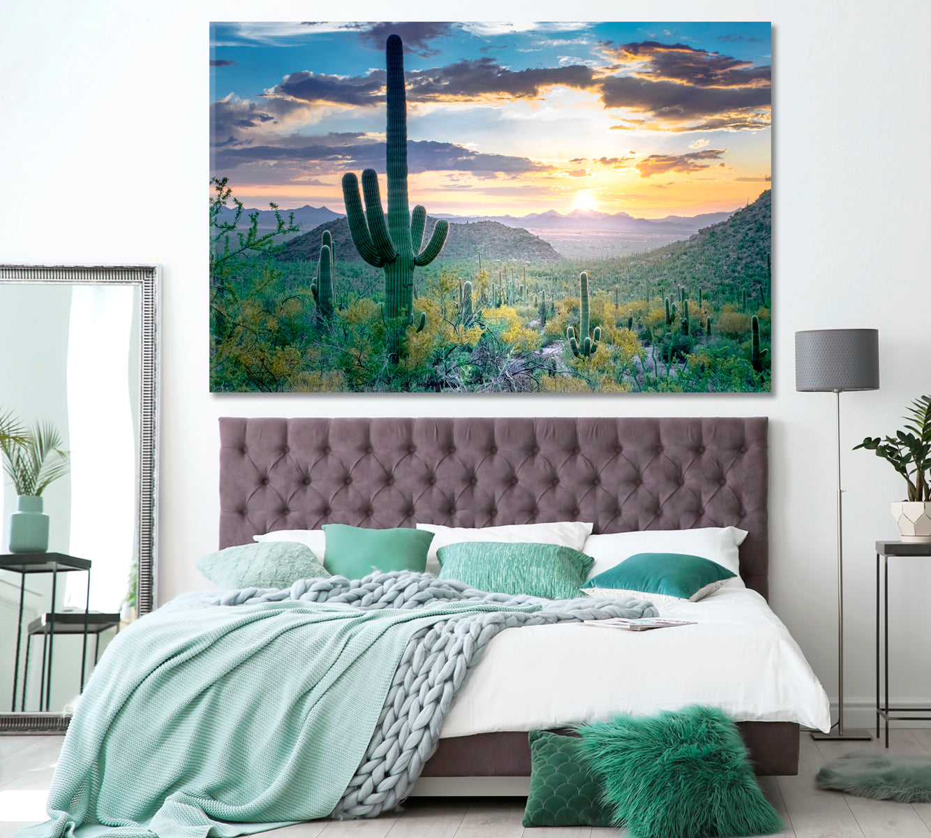 Saguaro National Park Arizona Canvas Print ArtLexy 1 Panel 24"x16" inches 