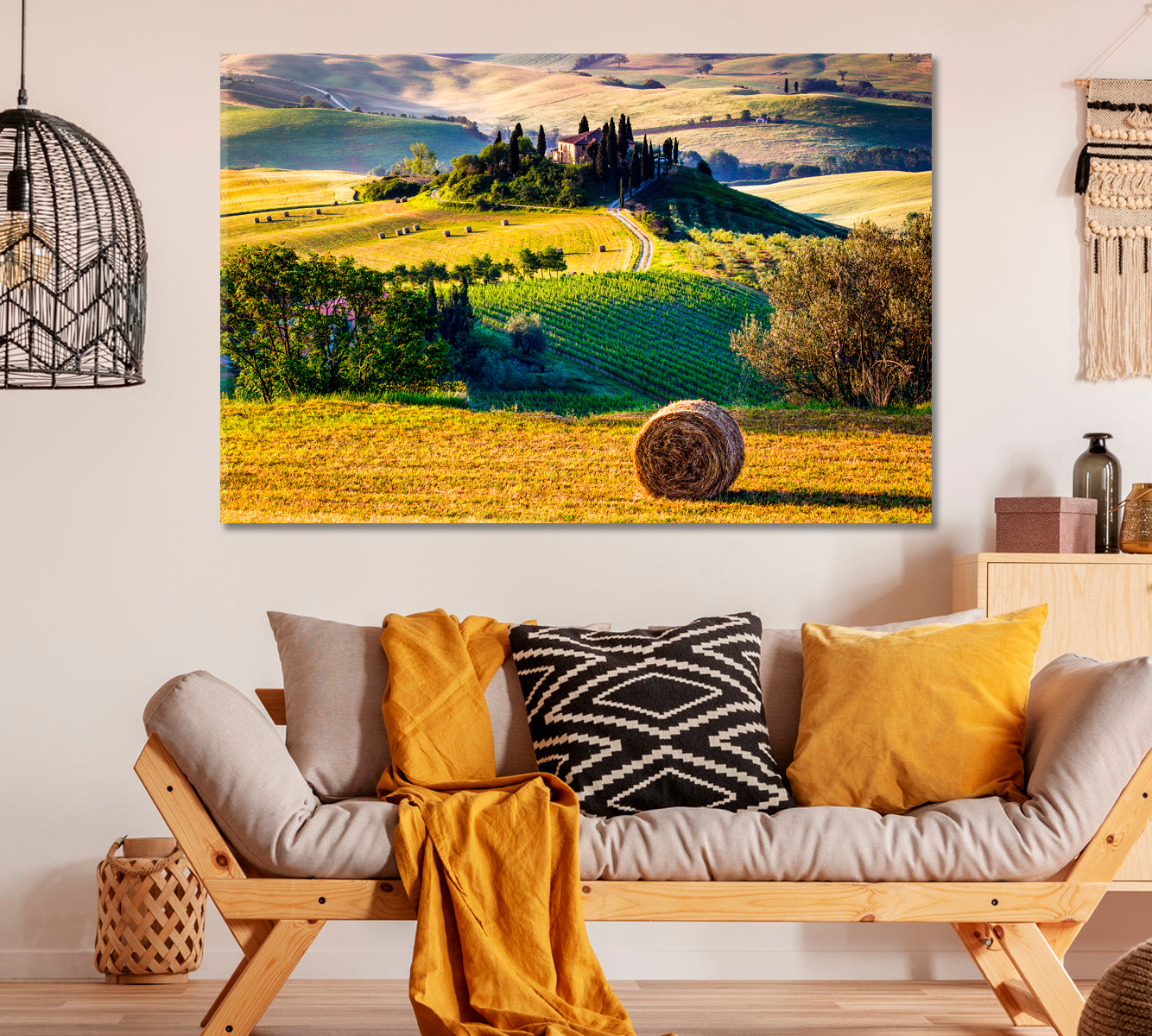 Tuscany Landscape Italy Canvas Print ArtLexy 1 Panel 24"x16" inches 