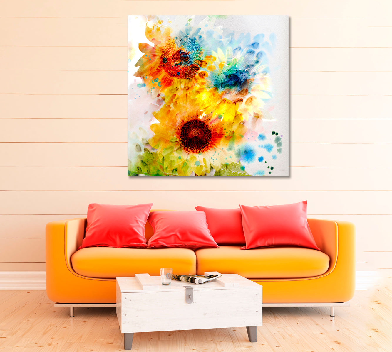 Abstract Sunflowers Canvas Print ArtLexy   