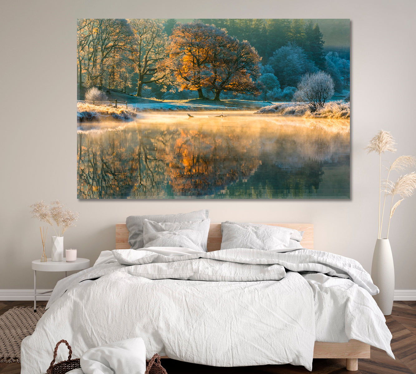 Lake of Elterwater England Canvas Print ArtLexy 1 Panel 24"x16" inches 