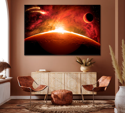 Mars Surface Canvas Print ArtLexy 1 Panel 24"x16" inches 