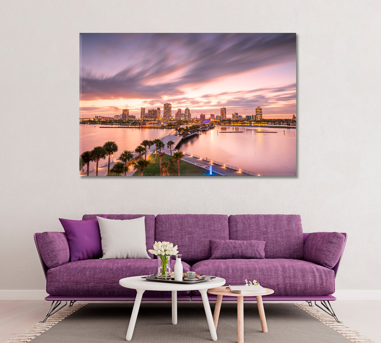 City Skyline St. Petersburg Florida on the Bay Canvas Print ArtLexy   