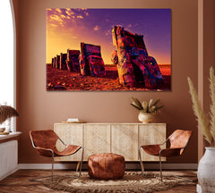 Cadillac Ranch in Amarillo on Route 66 Texas Canvas Print ArtLexy 1 Panel 24"x16" inches 
