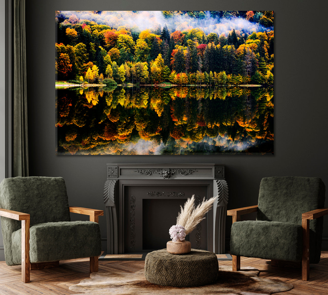 Autumn Landscape in Romania Canvas Print ArtLexy 1 Panel 24"x16" inches 