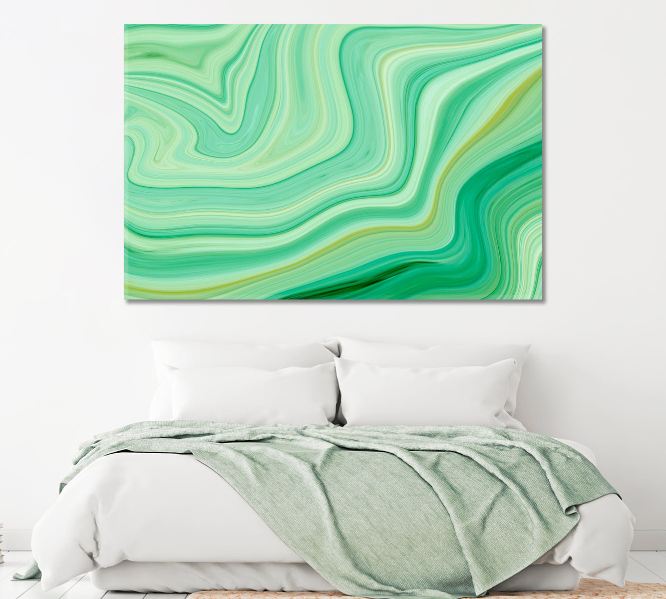 Green Marble Ink Design Canvas Print ArtLexy 1 Panel 24"x16" inches 