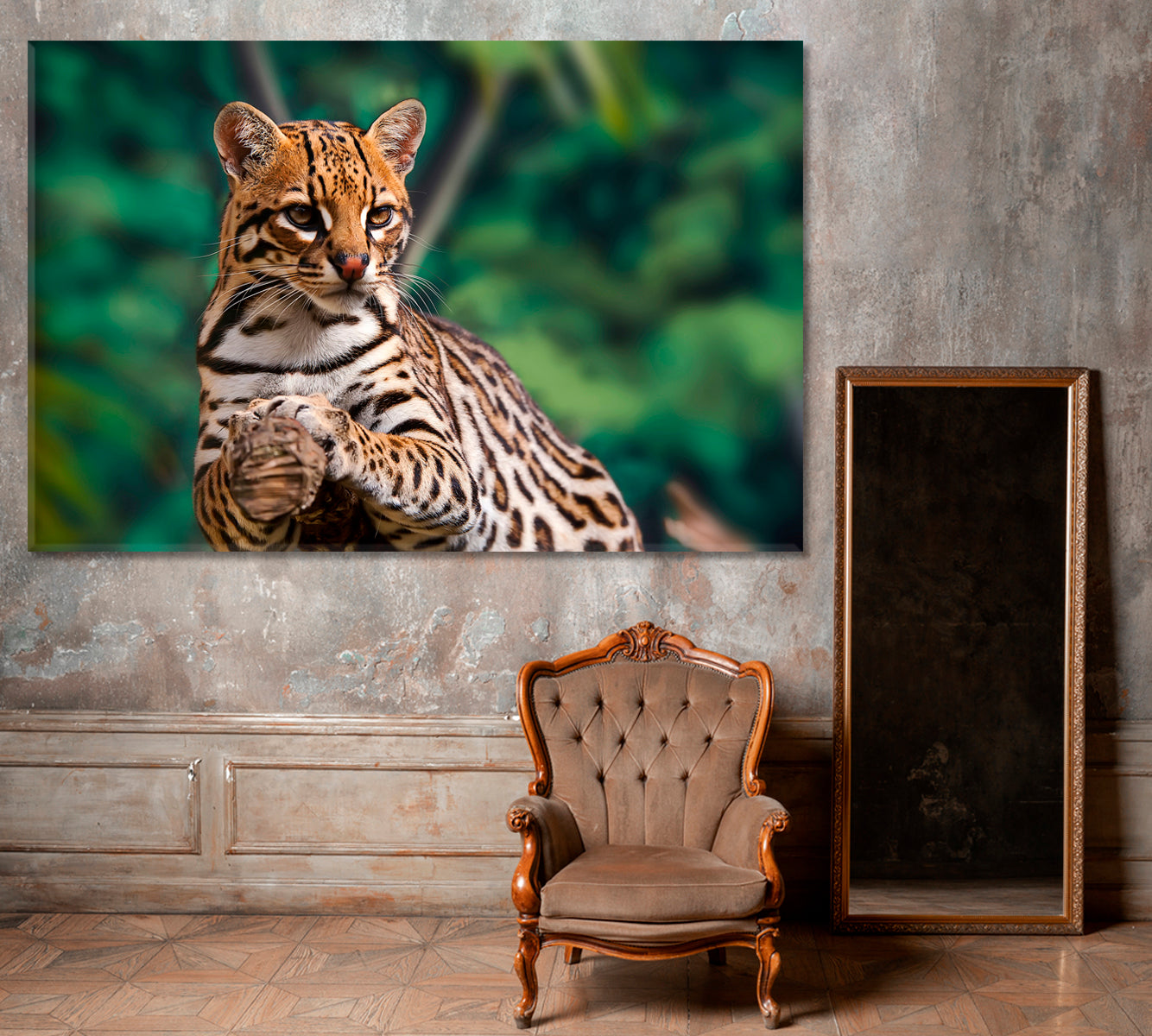 Ocelot Leopardus Pardalis Canvas Print ArtLexy 1 Panel 24"x16" inches 