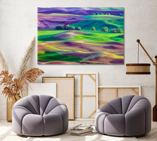 Rolling Hills of Palouse Washington State Canvas Print ArtLexy 1 Panel 24"x16" inches 
