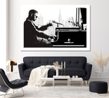 Jazz Pianist in New York Canvas Print ArtLexy 1 Panel 24"x16" inches 