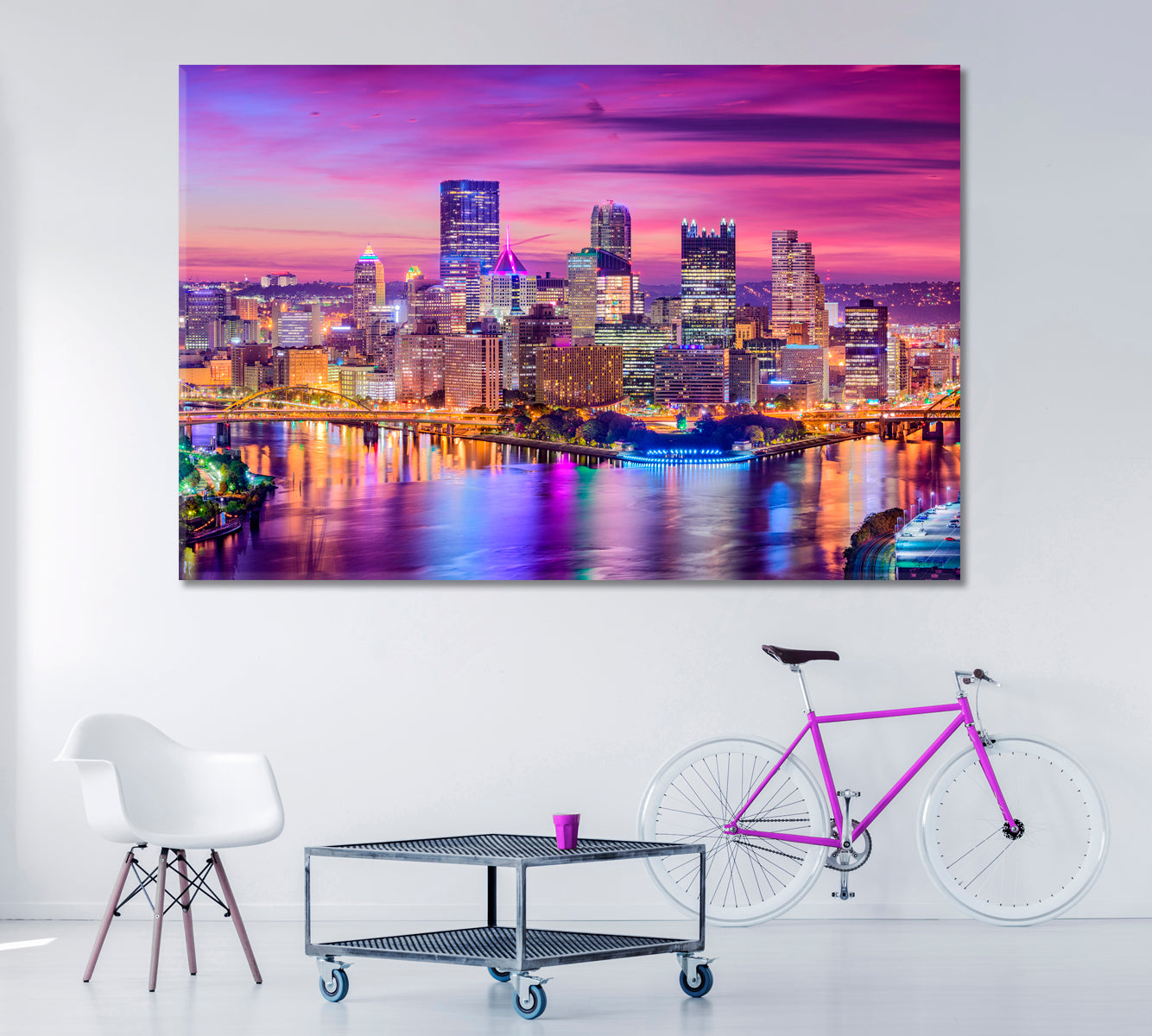 Pittsburgh Pennsylvania City Skyline Canvas Print ArtLexy   