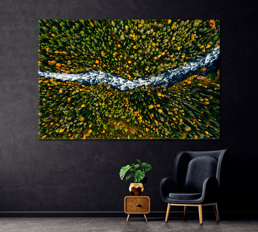 River in Oulanka National Park Finland Canvas Print ArtLexy 1 Panel 24"x16" inches 