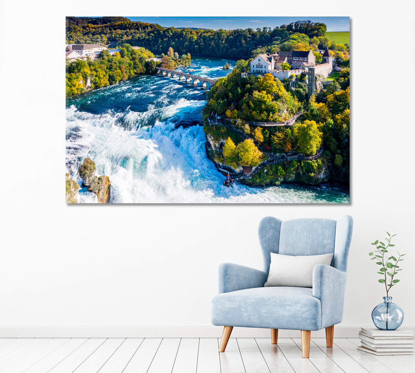 Rhine Falls Switzerland Canvas Print ArtLexy 1 Panel 24"x16" inches 