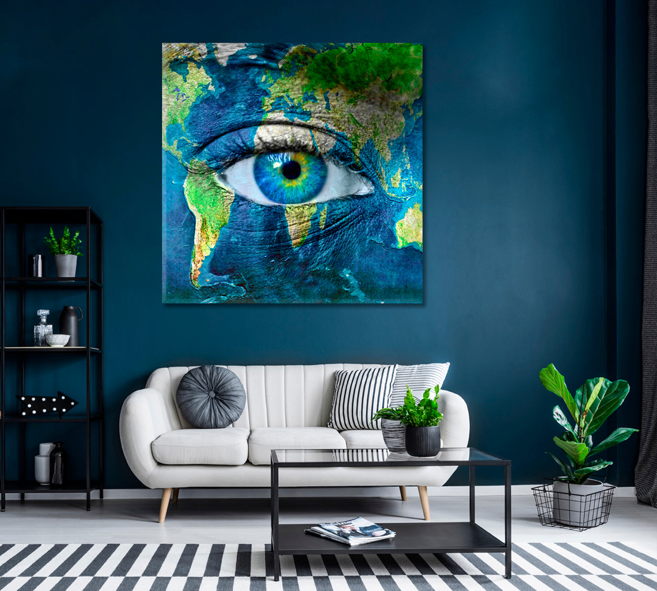 Planet Earth and Human Eye Canvas Print ArtLexy   