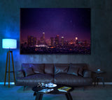 Los Angeles Skyline at Night Canvas Print ArtLexy 1 Panel 24"x16" inches 