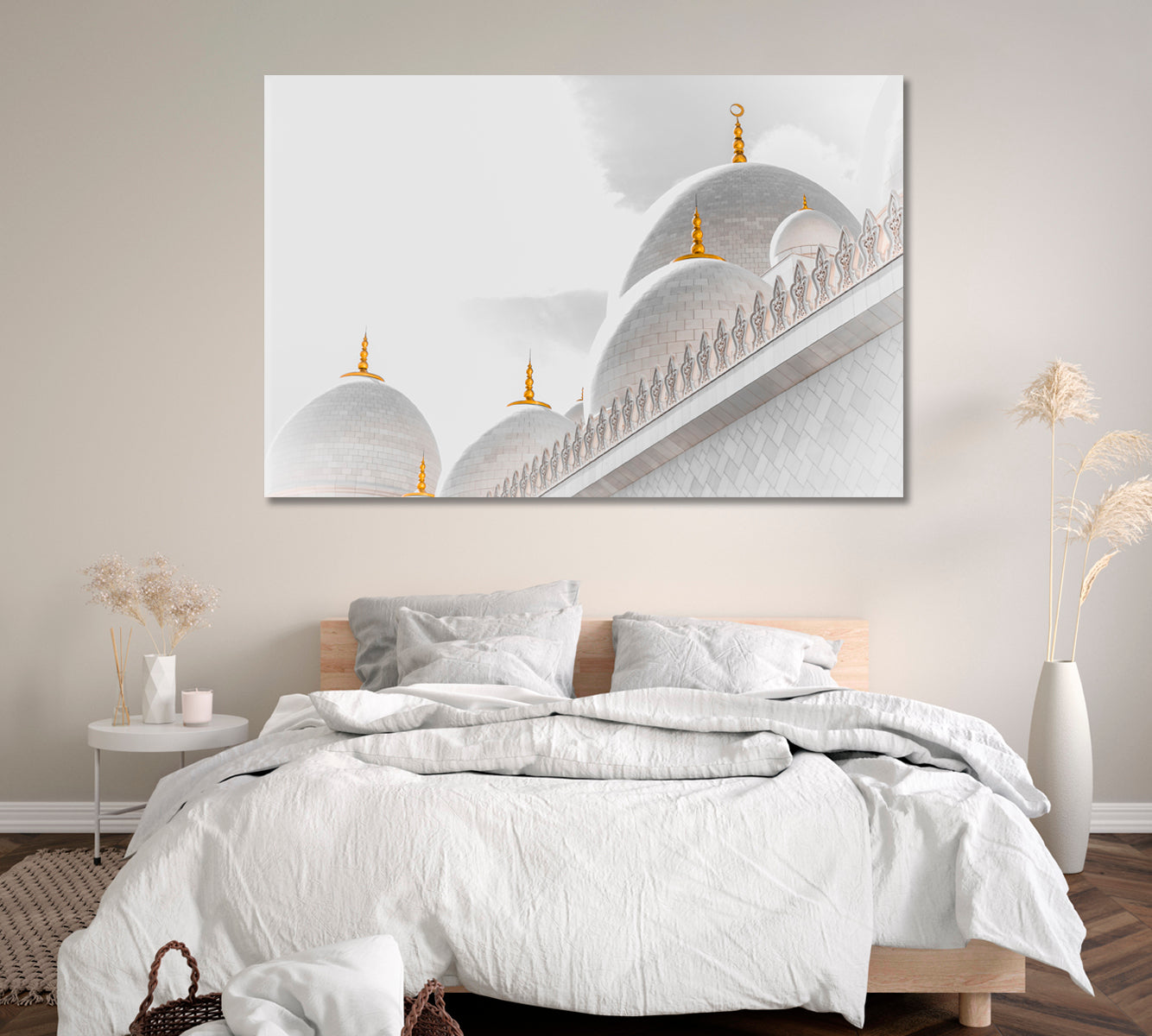 Abu Dhabi Grand Mosque Canvas Print ArtLexy   