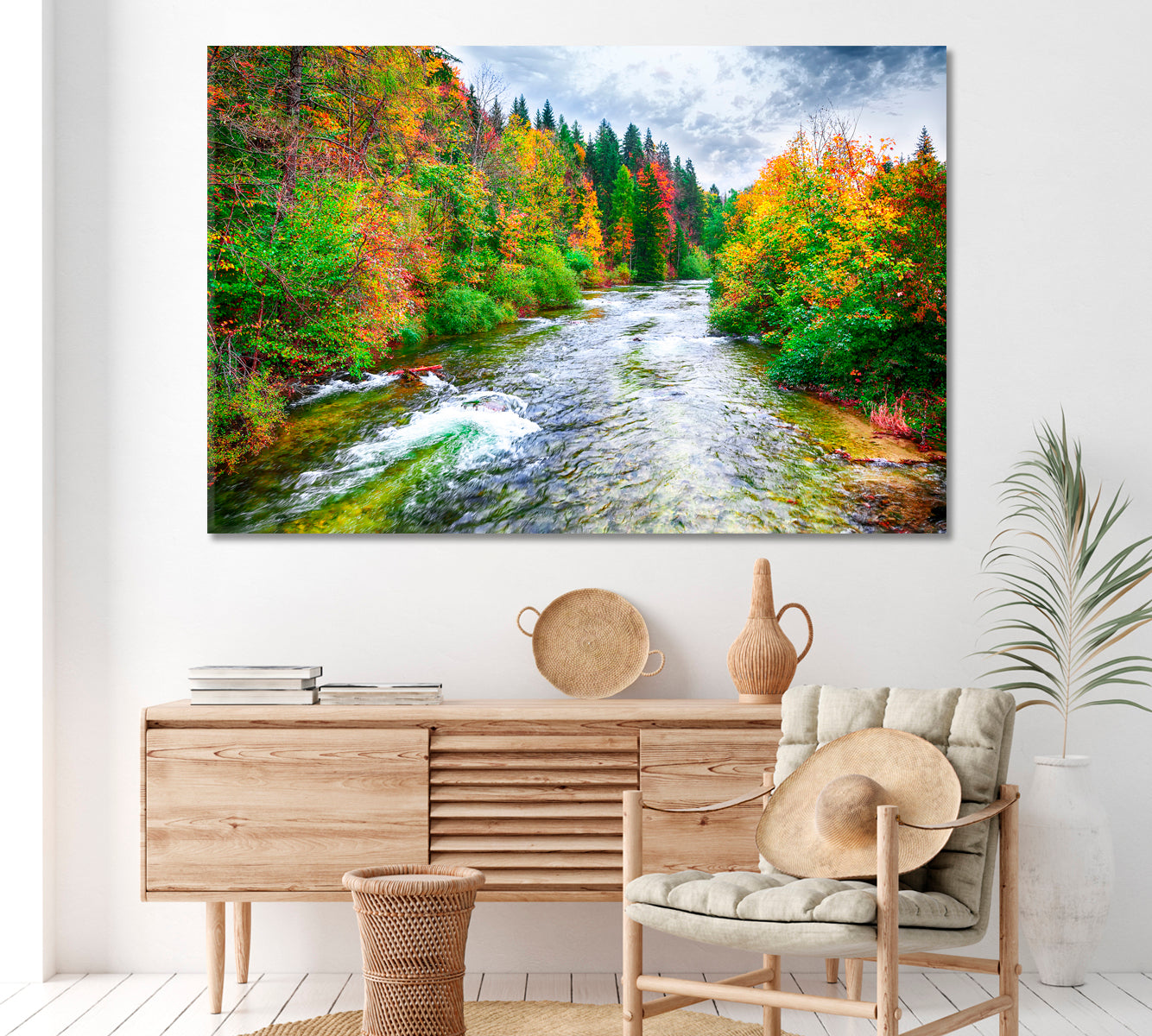 Autumn Forest in Austria Canvas Print ArtLexy 1 Panel 24"x16" inches 