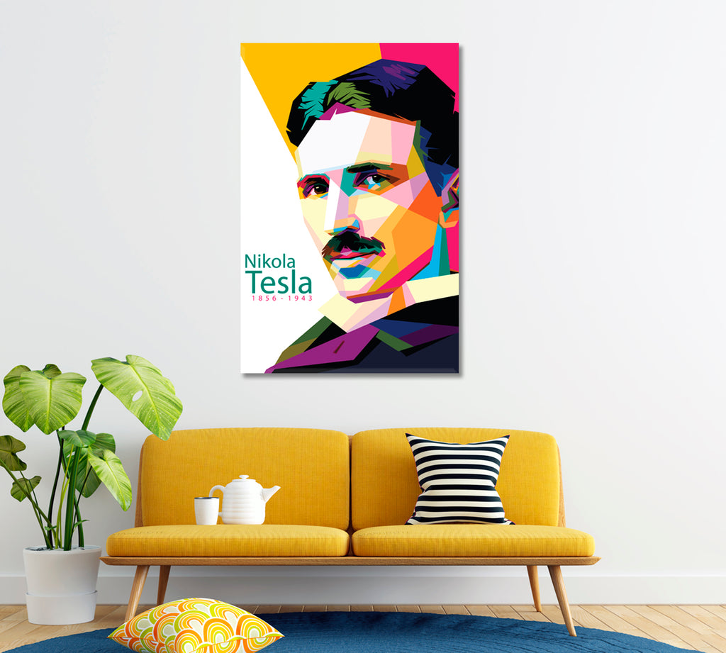 Portrait of Nikola Tesla Canvas Print ArtLexy   