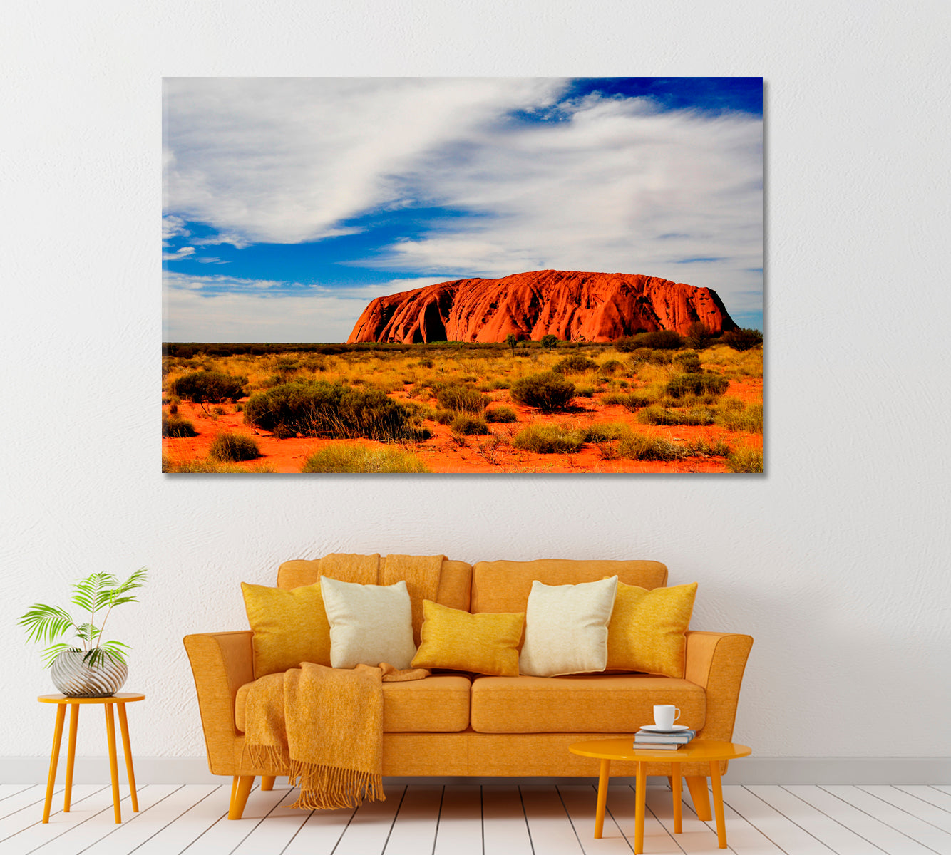 Uluru-Kata Tjuta Australia Canvas Print ArtLexy 1 Panel 24"x16" inches 