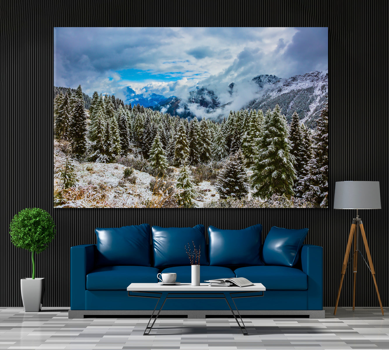 Evergreen Forests in Snowy Alps Canvas Print ArtLexy   