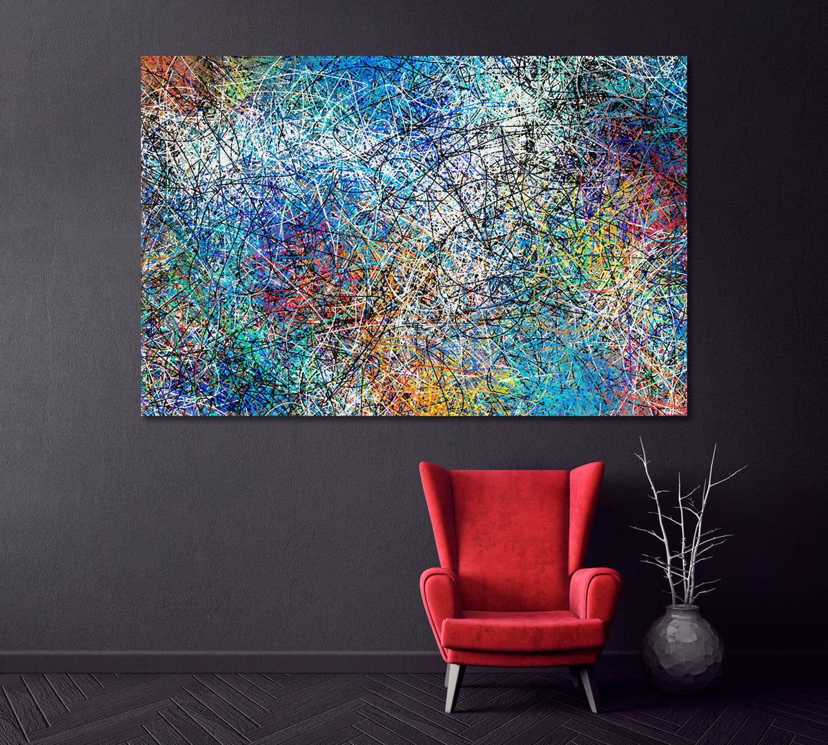 Abstract Expressionism Pattern Canvas Print ArtLexy 1 Panel 24"x16" inches 