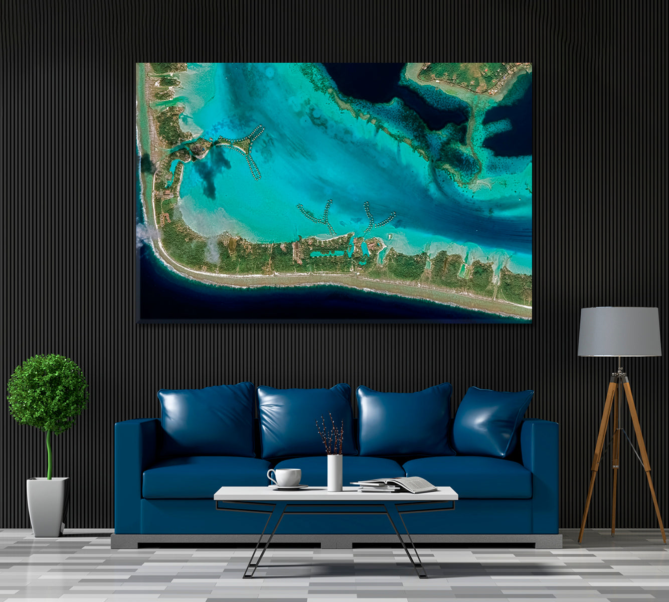 Bora Bora Island Canvas Print ArtLexy 1 Panel 24"x16" inches 