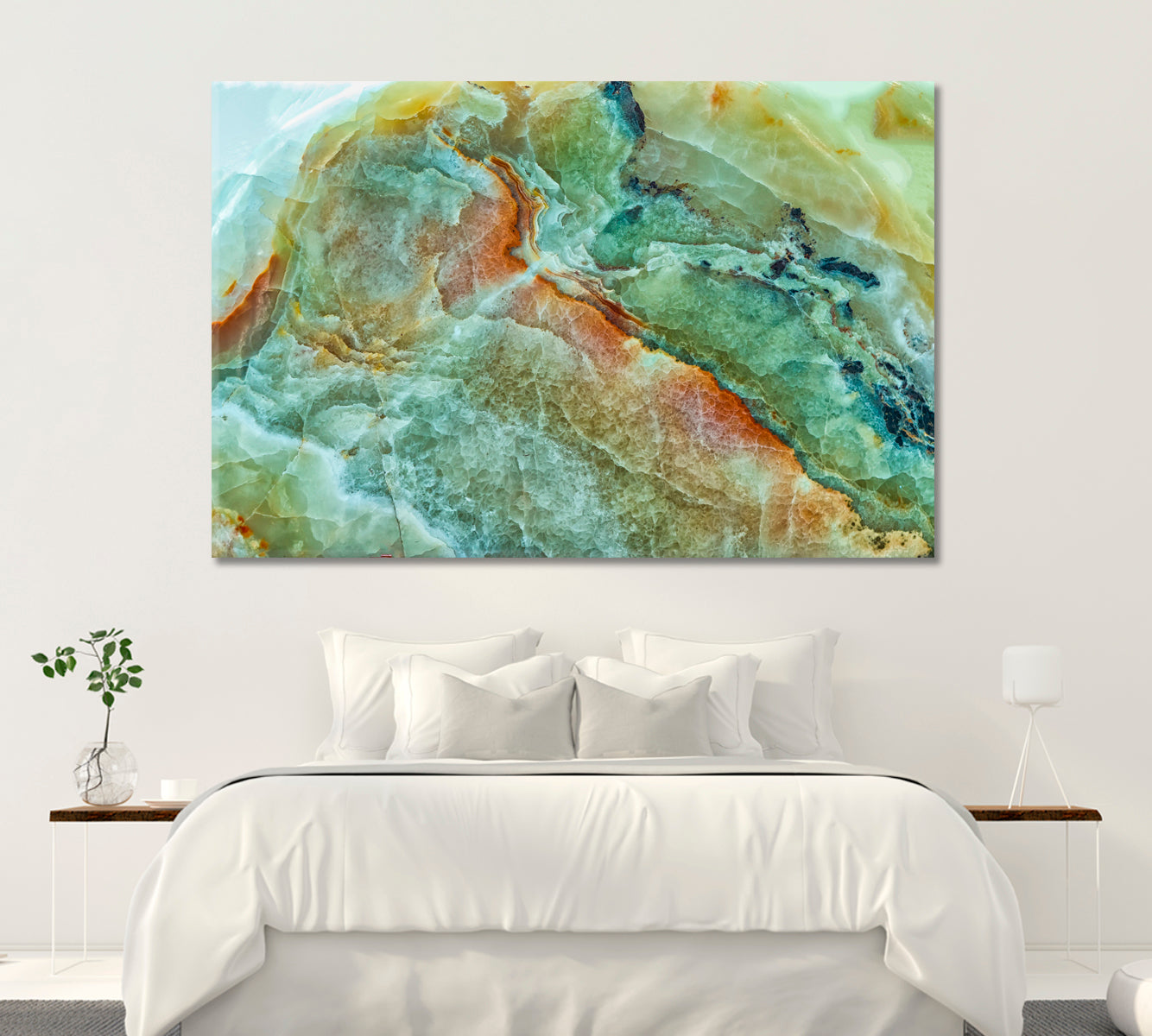 Natural Green Marble Canvas Print ArtLexy 1 Panel 24"x16" inches 