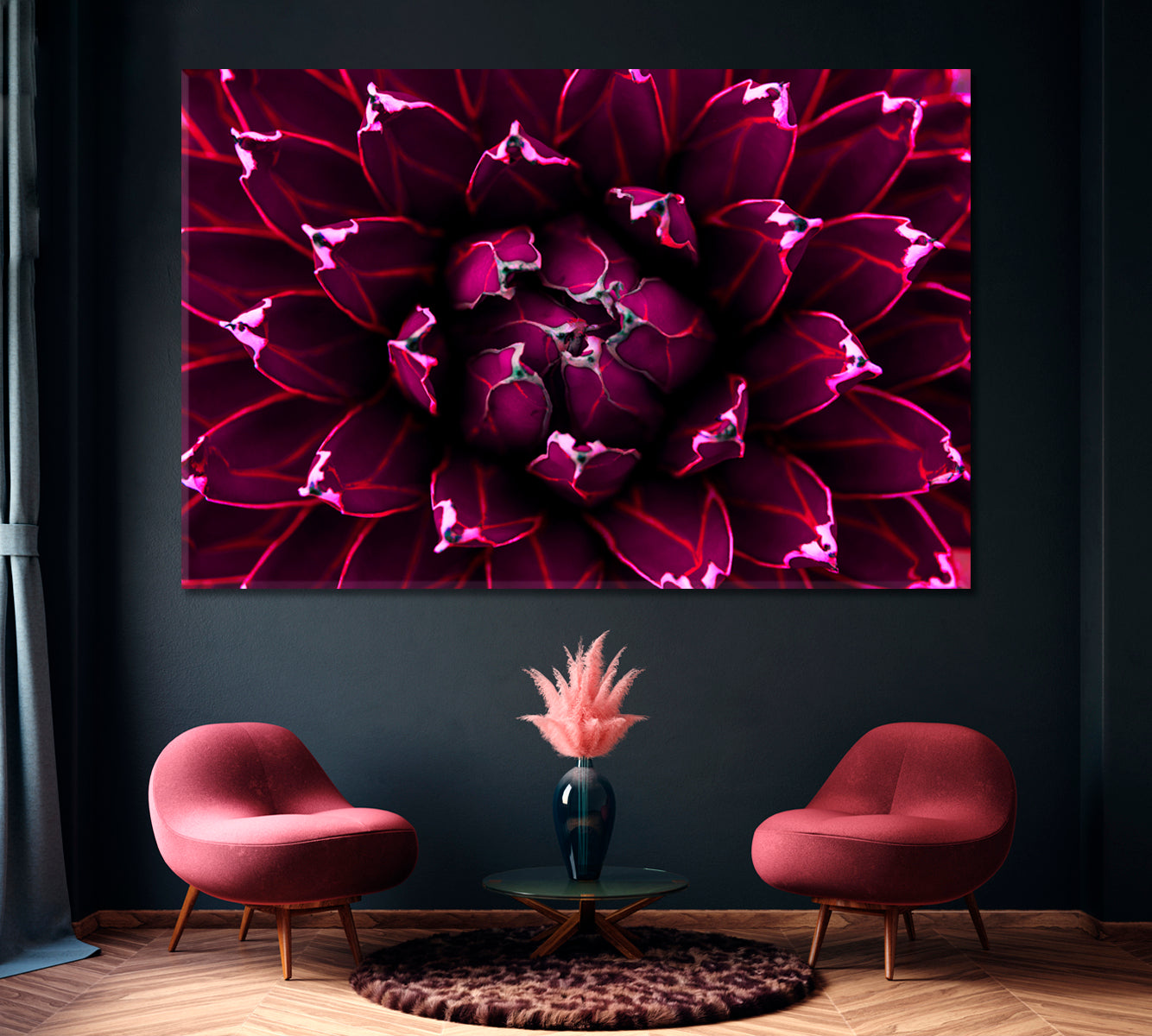 Purple Agave Cactus Canvas Print ArtLexy 1 Panel 24"x16" inches 