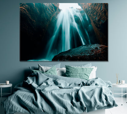 Gljufrabui Waterfall Iceland Canvas Print ArtLexy 1 Panel 24"x16" inches 
