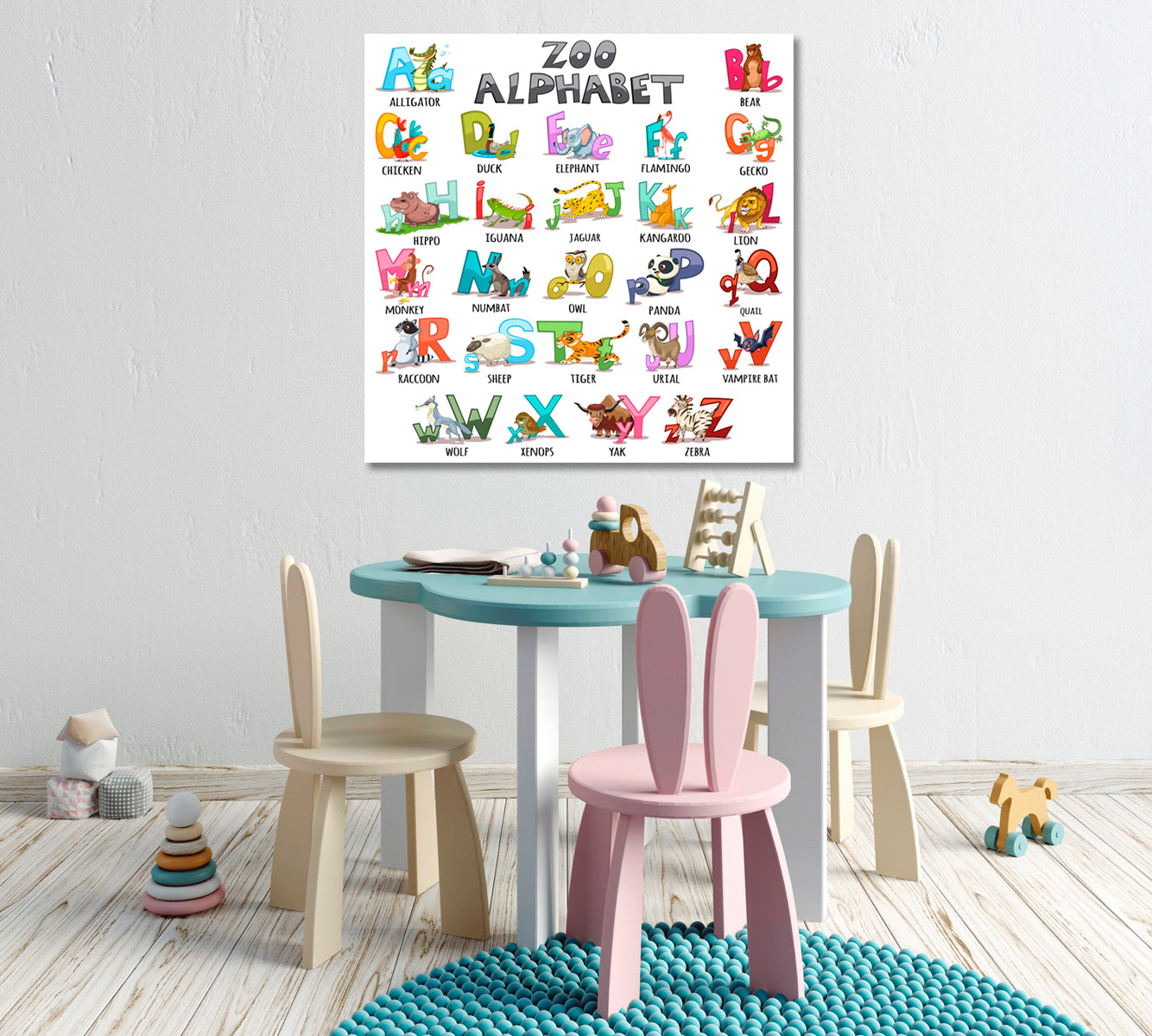 Zoo Alphabet Canvas Print ArtLexy   