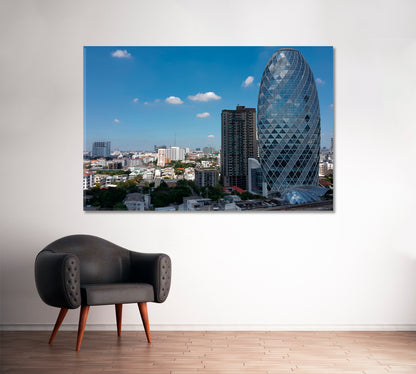 Office Building in Bangkok Canvas Print ArtLexy 1 Panel 24"x16" inches 