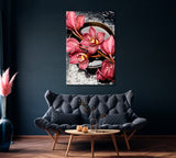 Branch of Red Orchid Canvas Print ArtLexy 1 Panel 16"x24" inches 