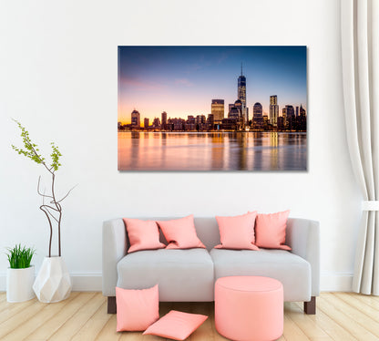 Lower Manhattan Skyline Canvas Print ArtLexy 1 Panel 24"x16" inches 