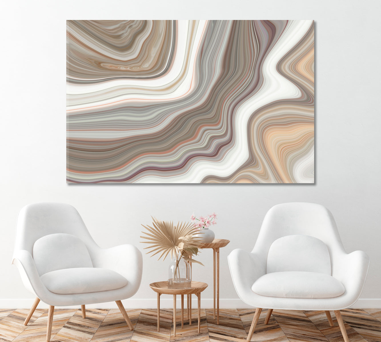 Beige Marble Pattern Canvas Print ArtLexy 1 Panel 24"x16" inches 