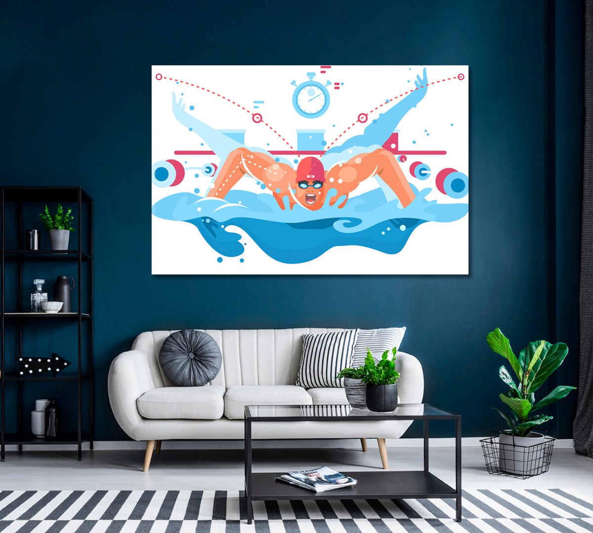 Professional Swimmer Canvas Print ArtLexy 1 Panel 24"x16" inches 