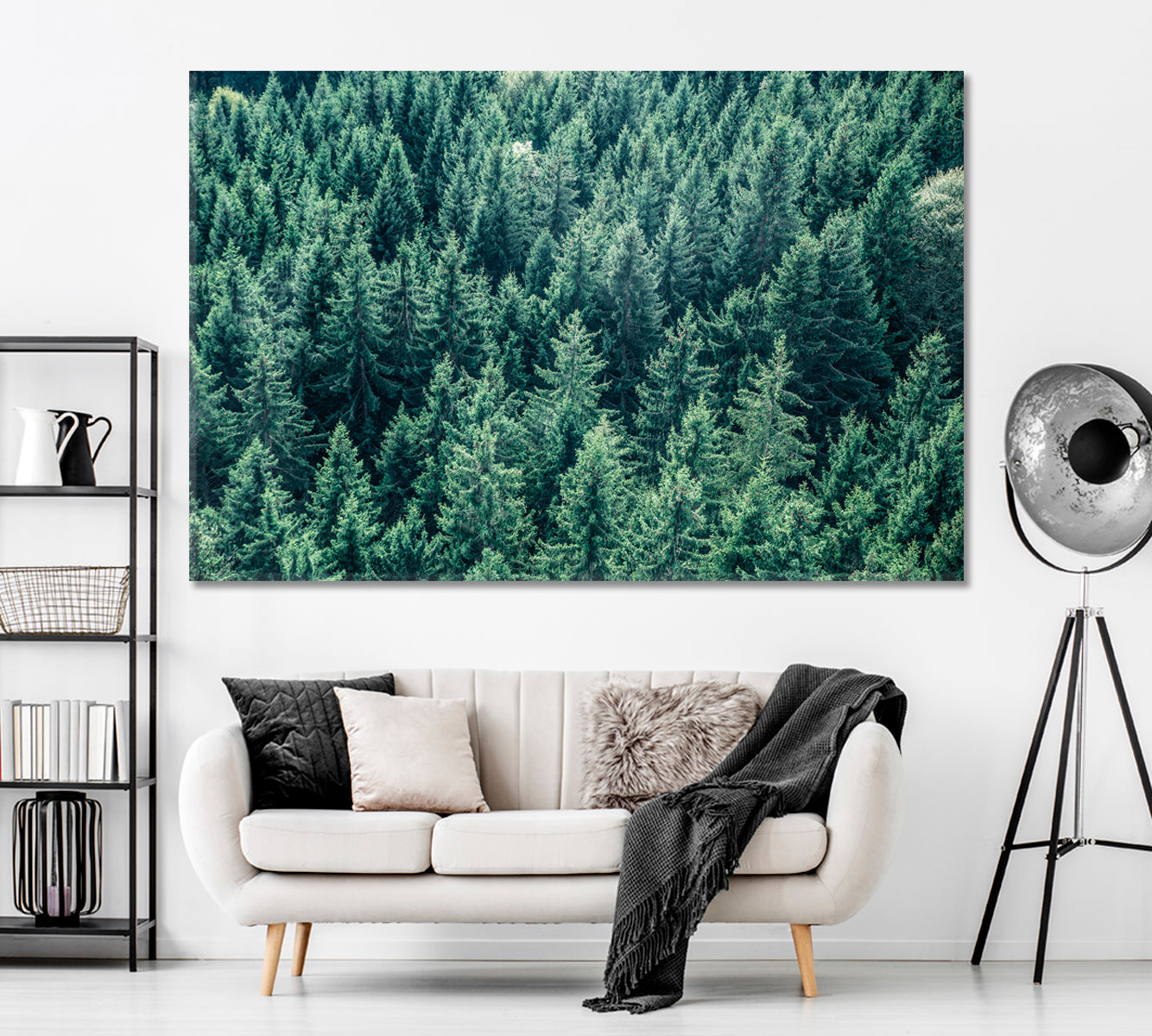 Fir Forest Canvas Print ArtLexy 1 Panel 24"x16" inches 