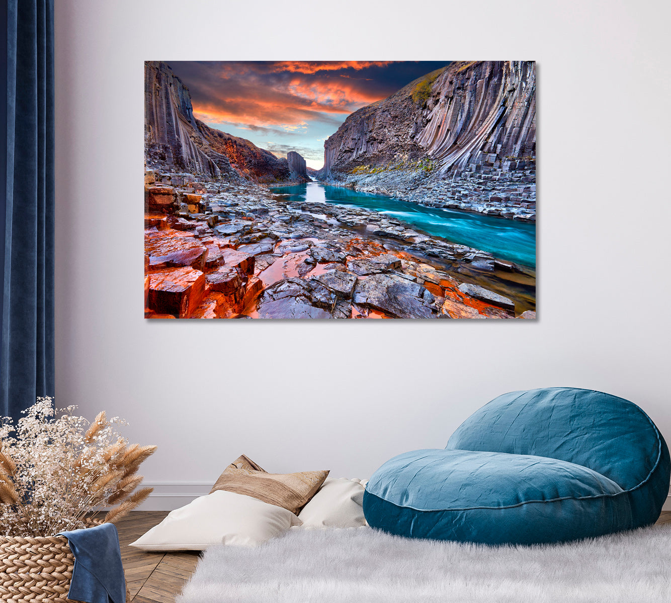Studlagil Basalt Canyon Iceland Canvas Print ArtLexy   
