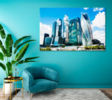 Moscow City Buildings Canvas Print ArtLexy 1 Panel 24"x16" inches 