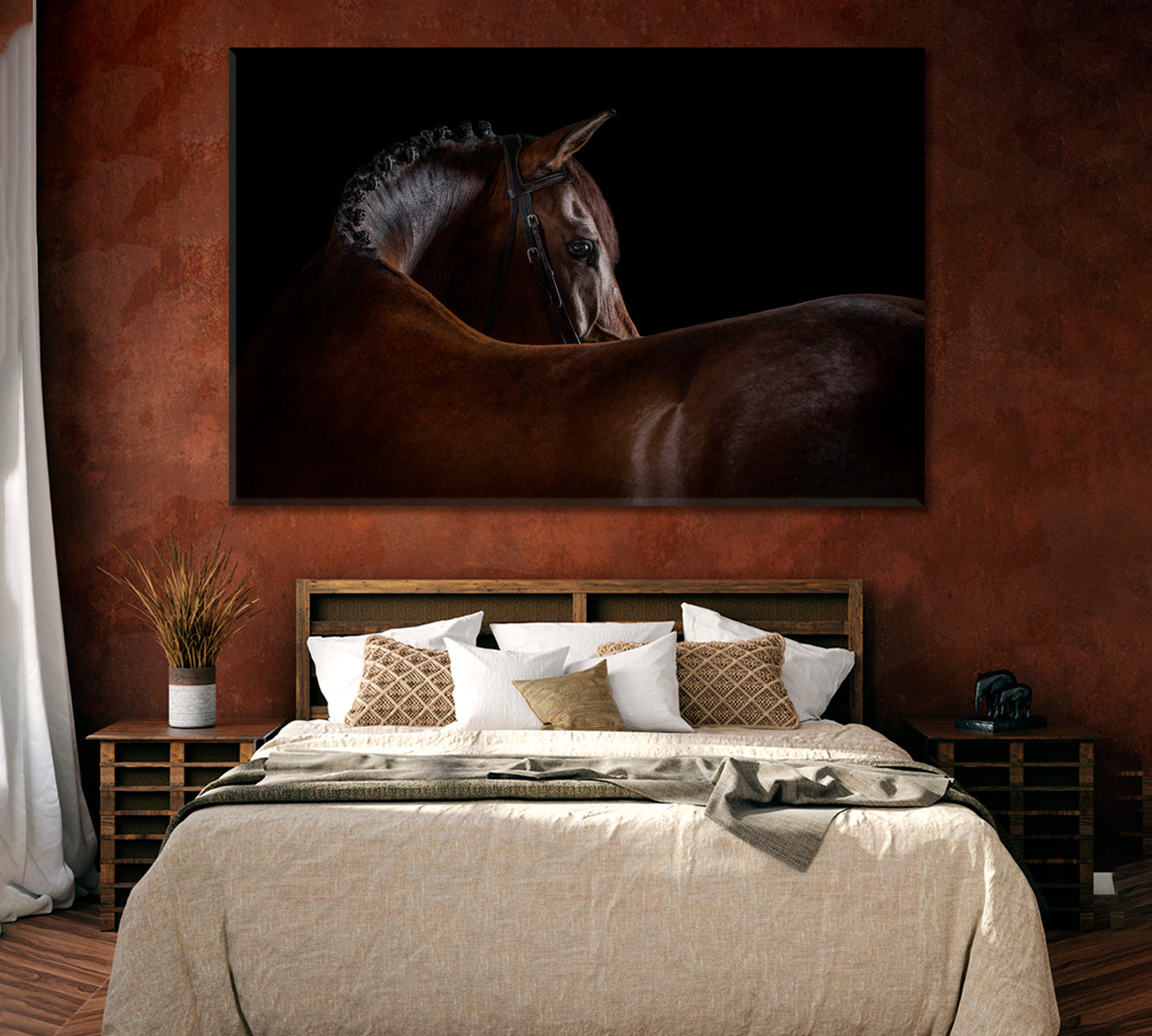Horse Silhouette Canvas Print ArtLexy 1 Panel 24"x16" inches 