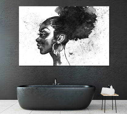 African Woman Portrait Canvas Print ArtLexy 1 Panel 24"x16" inches 